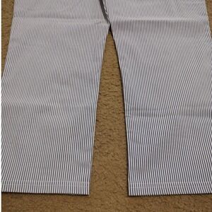 MARIO SERRANI Women Blue White Stripe Comfort Stretch Capri Large